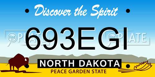693EGI North Dakota License Plate