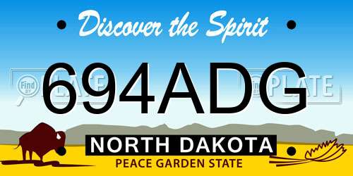 694ADG North Dakota License Plate