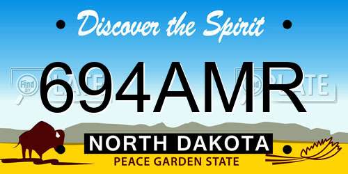 694AMR North Dakota License Plate