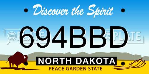 694BBD North Dakota License Plate