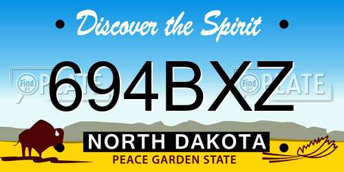 694BXZ North Dakota License Plate
