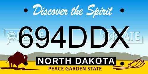 694DDX North Dakota License Plate