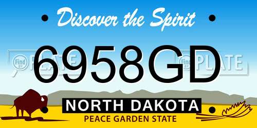 6958GD North Dakota License Plate