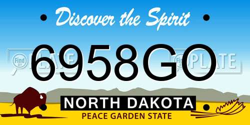 6958GO North Dakota License Plate