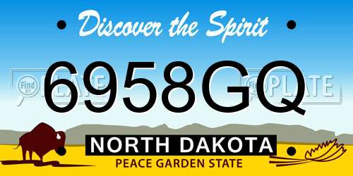 6958GQ North Dakota License Plate