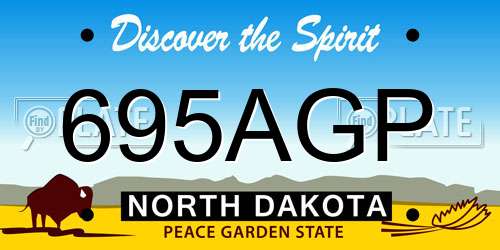 695AGP North Dakota License Plate