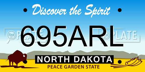 695ARL North Dakota License Plate