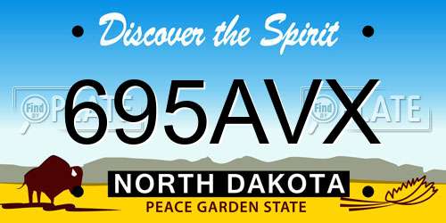 695AVX North Dakota License Plate