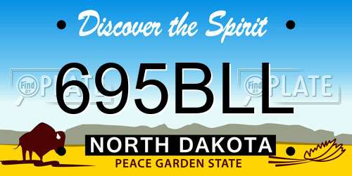 695BLL North Dakota License Plate