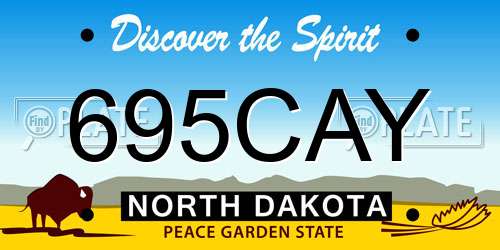 695CAY North Dakota License Plate