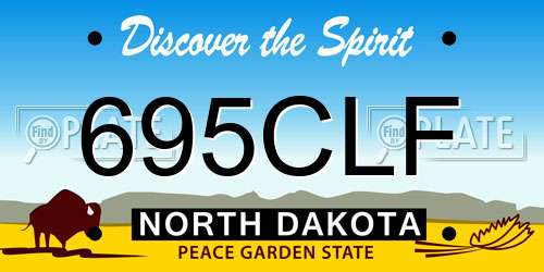 695CLF North Dakota License Plate