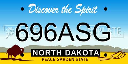696ASG North Dakota License Plate