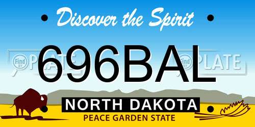 696BAL North Dakota License Plate