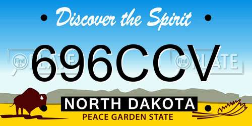 696CCV North Dakota License Plate
