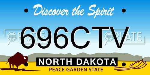 696CTV North Dakota License Plate