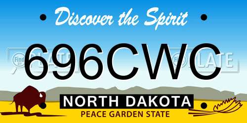 696CWC North Dakota License Plate