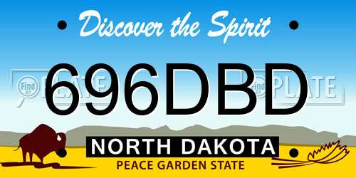 696DBD North Dakota License Plate