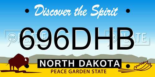 696DHB North Dakota License Plate