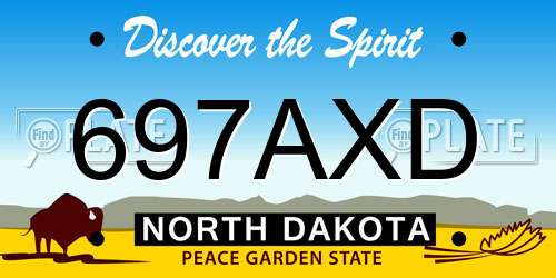 697AXD North Dakota License Plate
