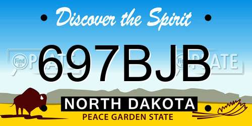 697BJB North Dakota License Plate