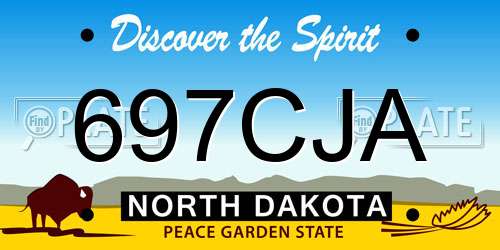 697CJA North Dakota License Plate