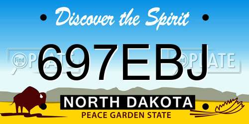 697EBJ North Dakota License Plate