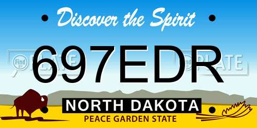 697EDR North Dakota License Plate