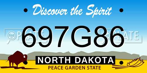 697G86 North Dakota License Plate