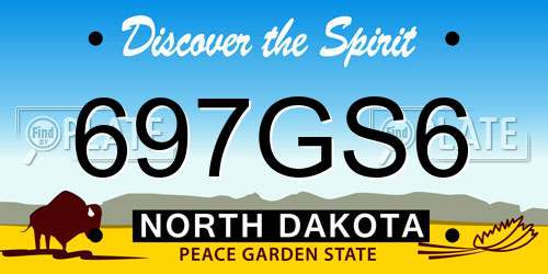 697GS6 North Dakota License Plate