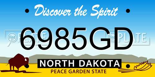 6985GD North Dakota License Plate