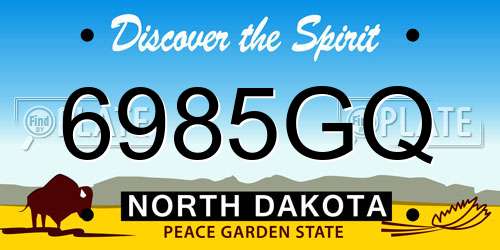 6985GQ North Dakota License Plate