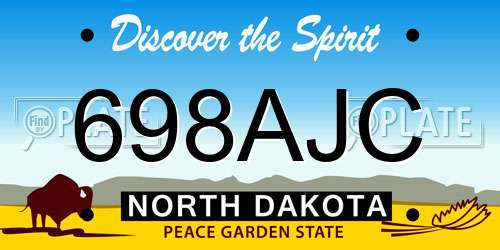 698AJC North Dakota License Plate