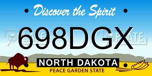 698DGX North Dakota License Plate