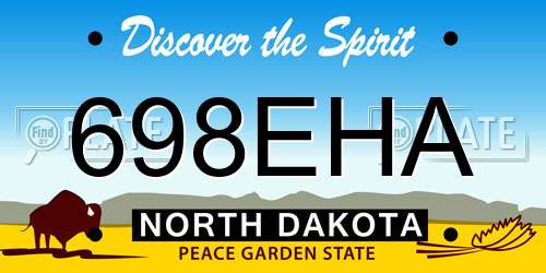 698EHA North Dakota License Plate