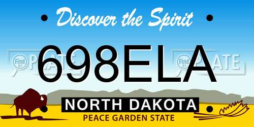 698ELA North Dakota License Plate