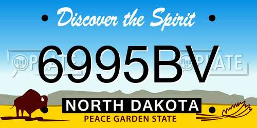 6995BV North Dakota License Plate