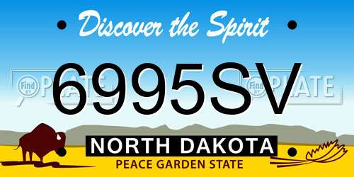 6995SV North Dakota License Plate