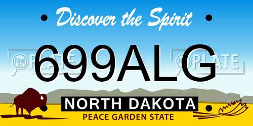 699ALG North Dakota License Plate