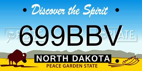699BBV North Dakota License Plate