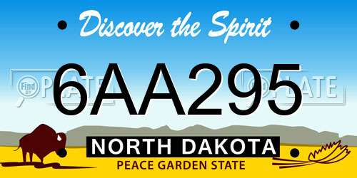 6AA295 North Dakota License Plate