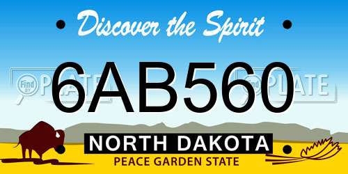 6AB560 North Dakota License Plate