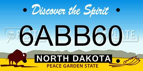 6ABB60 North Dakota License Plate