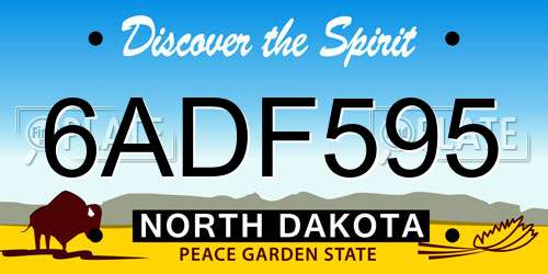 6ADF595 North Dakota License Plate