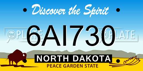 6AI730 North Dakota License Plate