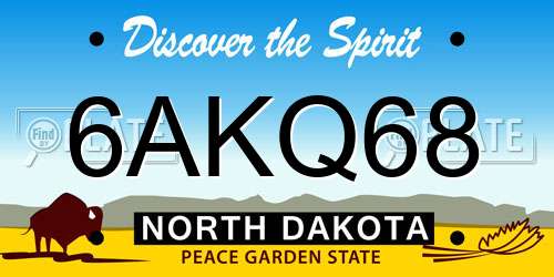 6AKQ68 North Dakota License Plate