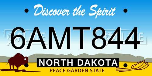 6AMT844 North Dakota License Plate
