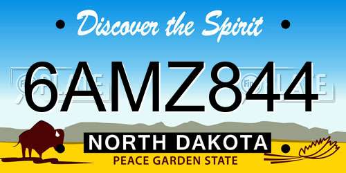 6AMZ844 North Dakota License Plate