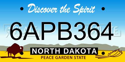 6APB364 North Dakota License Plate