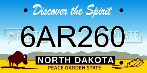 6AR260 North Dakota License Plate