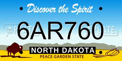 6AR760 North Dakota License Plate